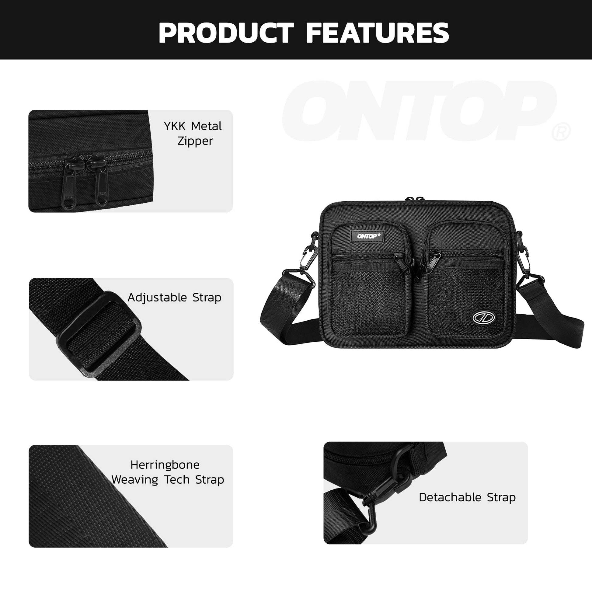 Mesh Double Pocket Crossbody Bag